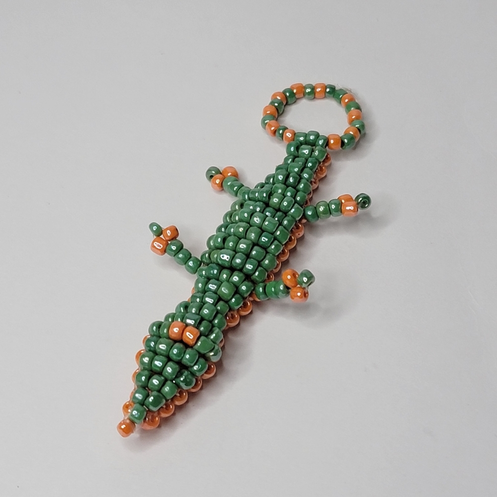 Delicately Handmade 3D Beaded Crocodile Charm